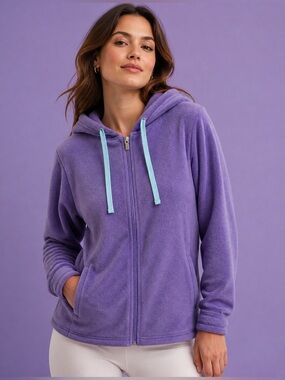 Jasmine Rose Purple Fleece Hoodie jacket